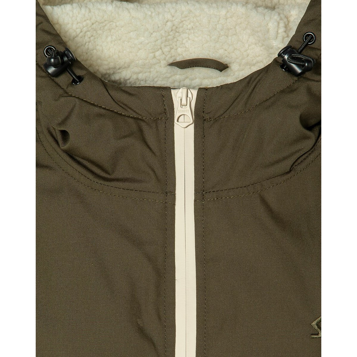 Giacca a vento BLUSTER2 foderata in sherpa kaki, SCHOTT
