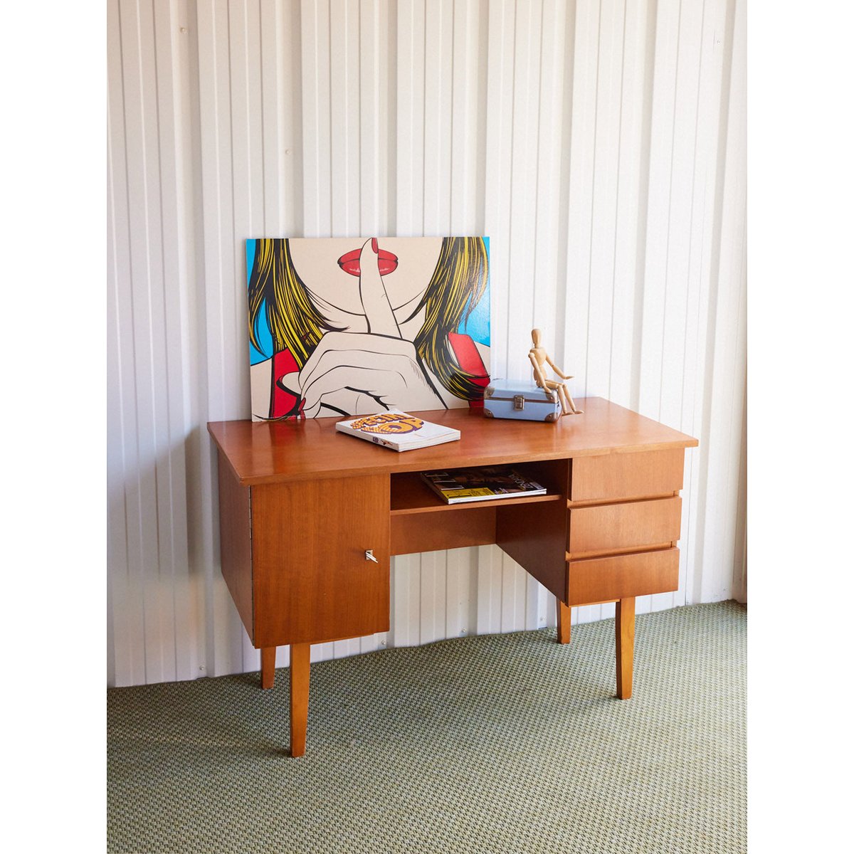 Bureau style scandinave en bois Yvan N°549 - Bon état bois clair, DEBONGOUT