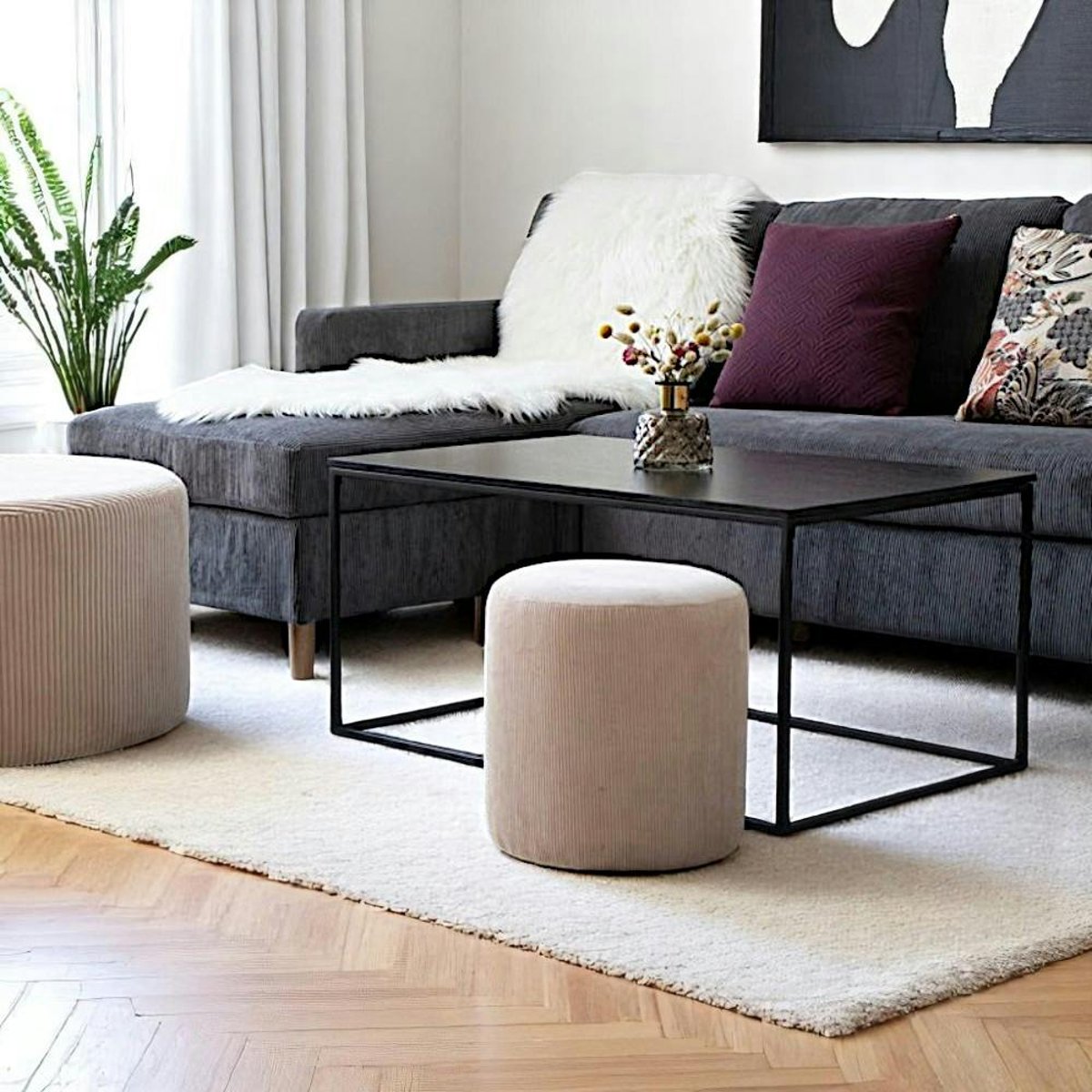 Table basse rectangulaire bois / métal TALLINN noir, PIER IMPORT