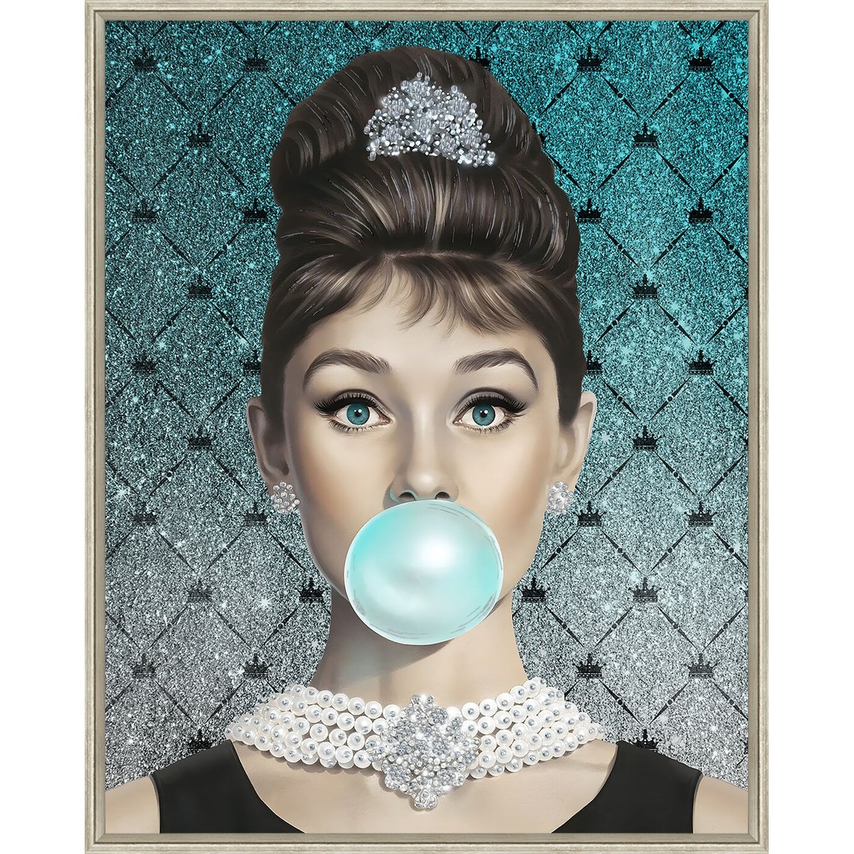 Tableau femme chewing-gum bleu, KARE DESIGN
