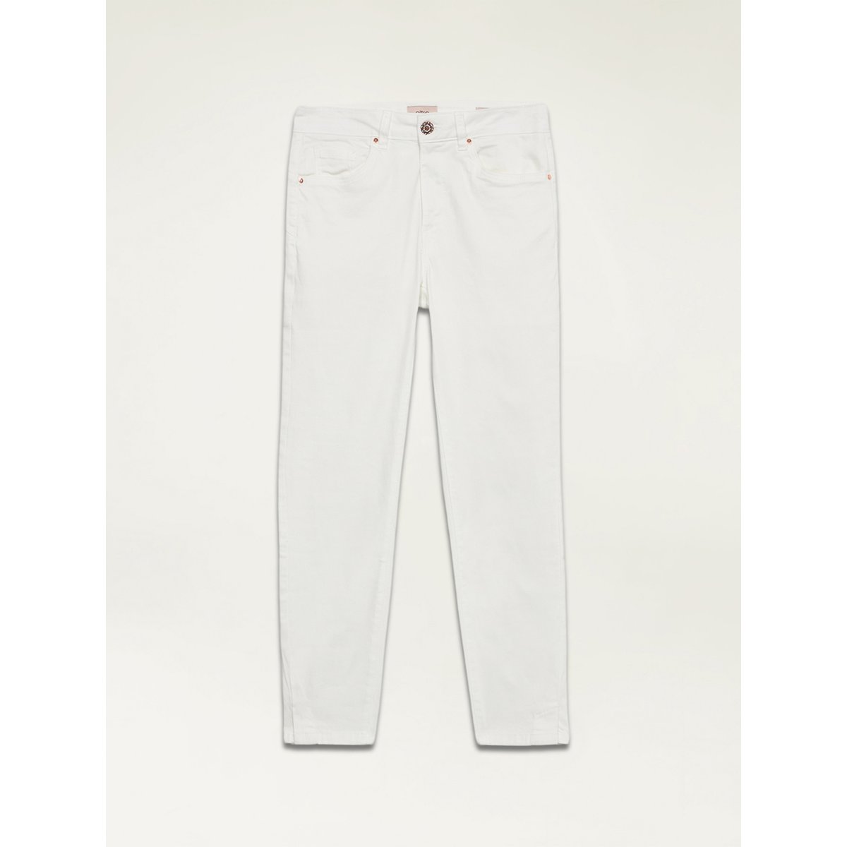 Pantalon skinny cinq poches, réalisé en confortable mélangé blanc, OLTRE
