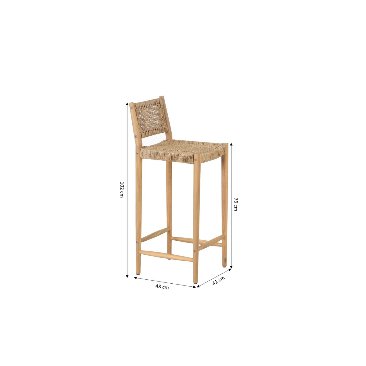 Tabourets de bar acacia (lot de 2)  NURI bois, BAÏTA