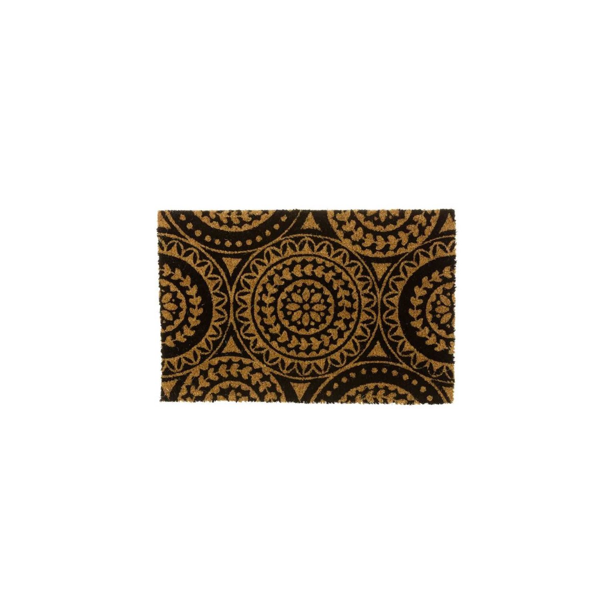 Paillasson Coco Noir et Marron Mandala - 60x40x1.5cm noir, WADIGA