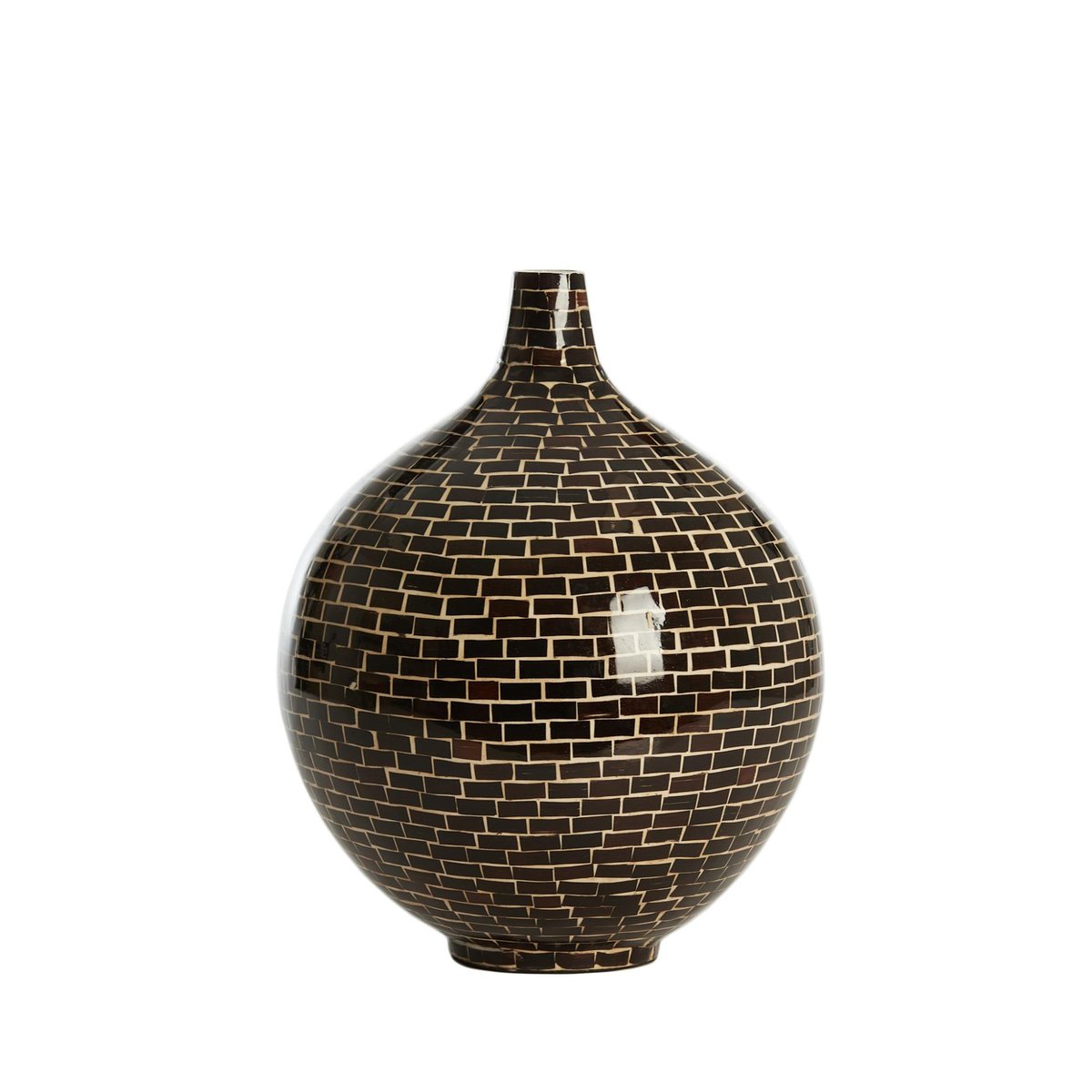 Vase Bois ELORZA marron foncé, LIGHT & LIVING 