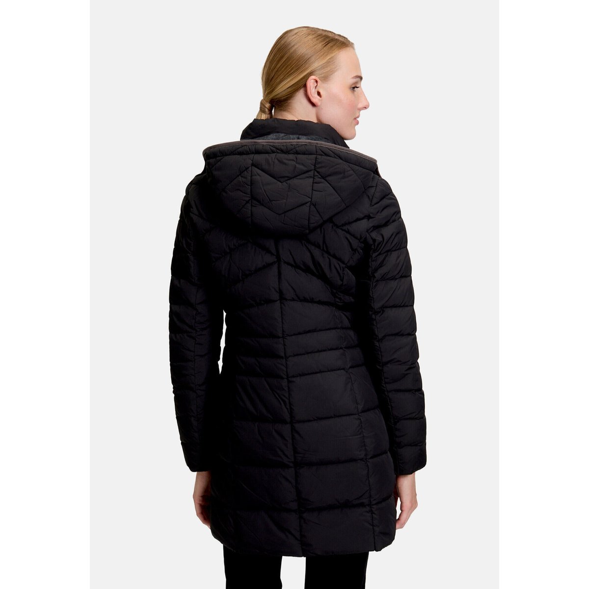 Manteau matelassé à capuche amovible noir, GIL BRET