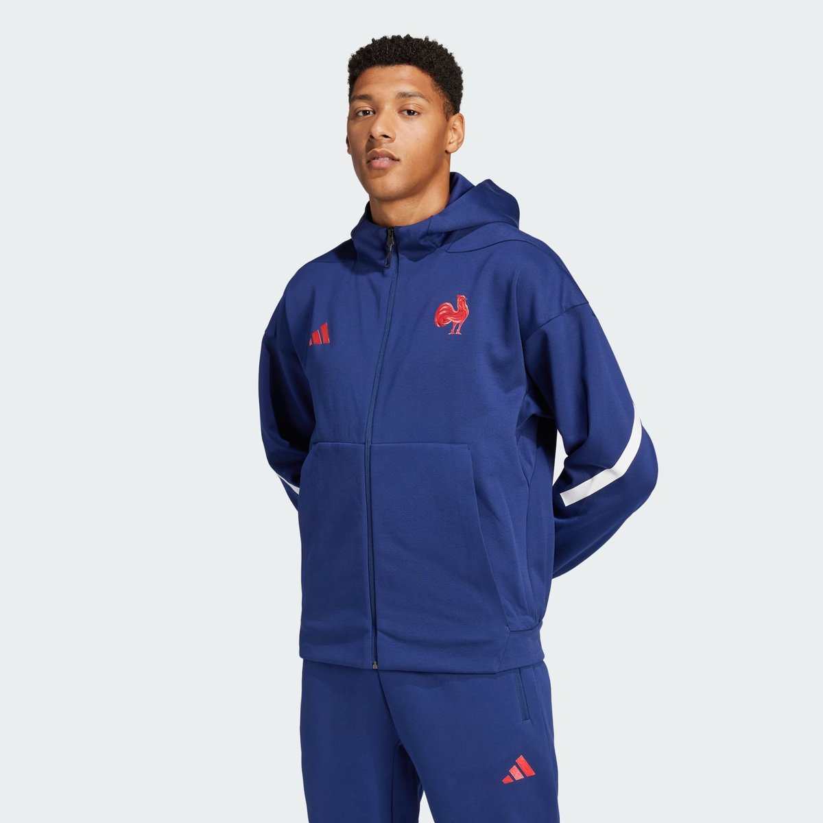 Veste De Survêtement Zippée À Capuche Z.n.e. Équipe De France Rugby Veste De Survêtement Zippée À Capuche Z.n.e. Équipe De France Rugby dark blue, adidas Performance
