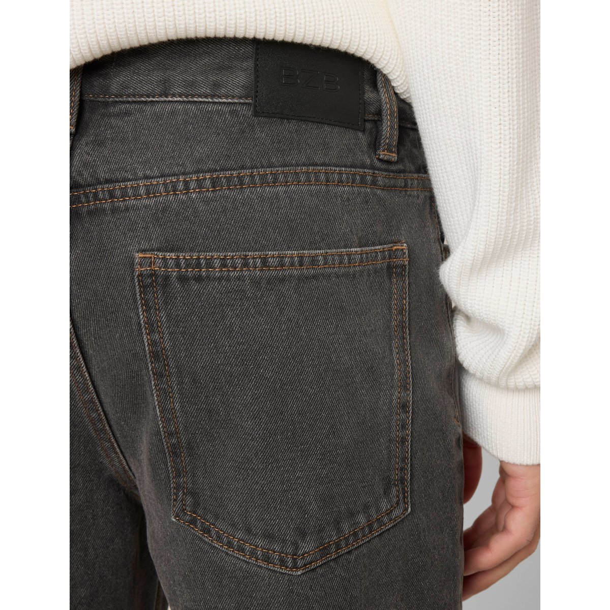Jean relaxed black used gris foncé, BZB