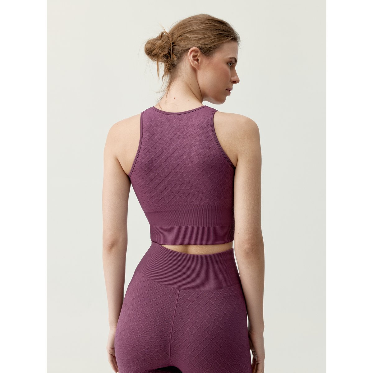 Brassière de sport femme Eira maintien moyen-élevé coussinets amovibles bordeaux intense, BORN