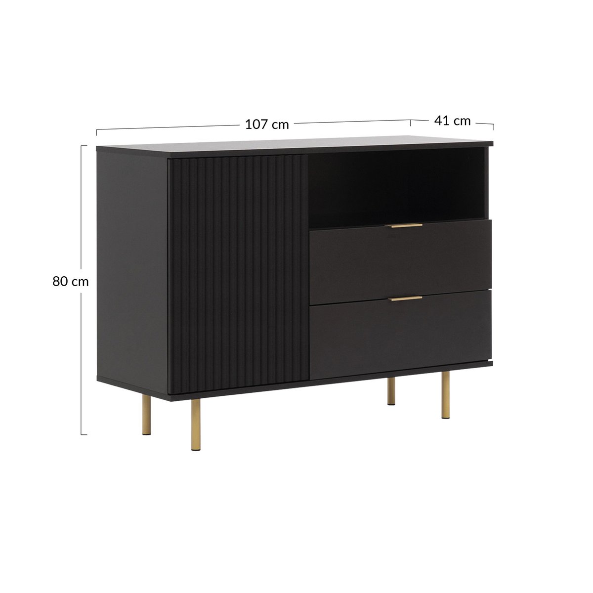 Buffet - MONICA noir, BEST MOBILIER