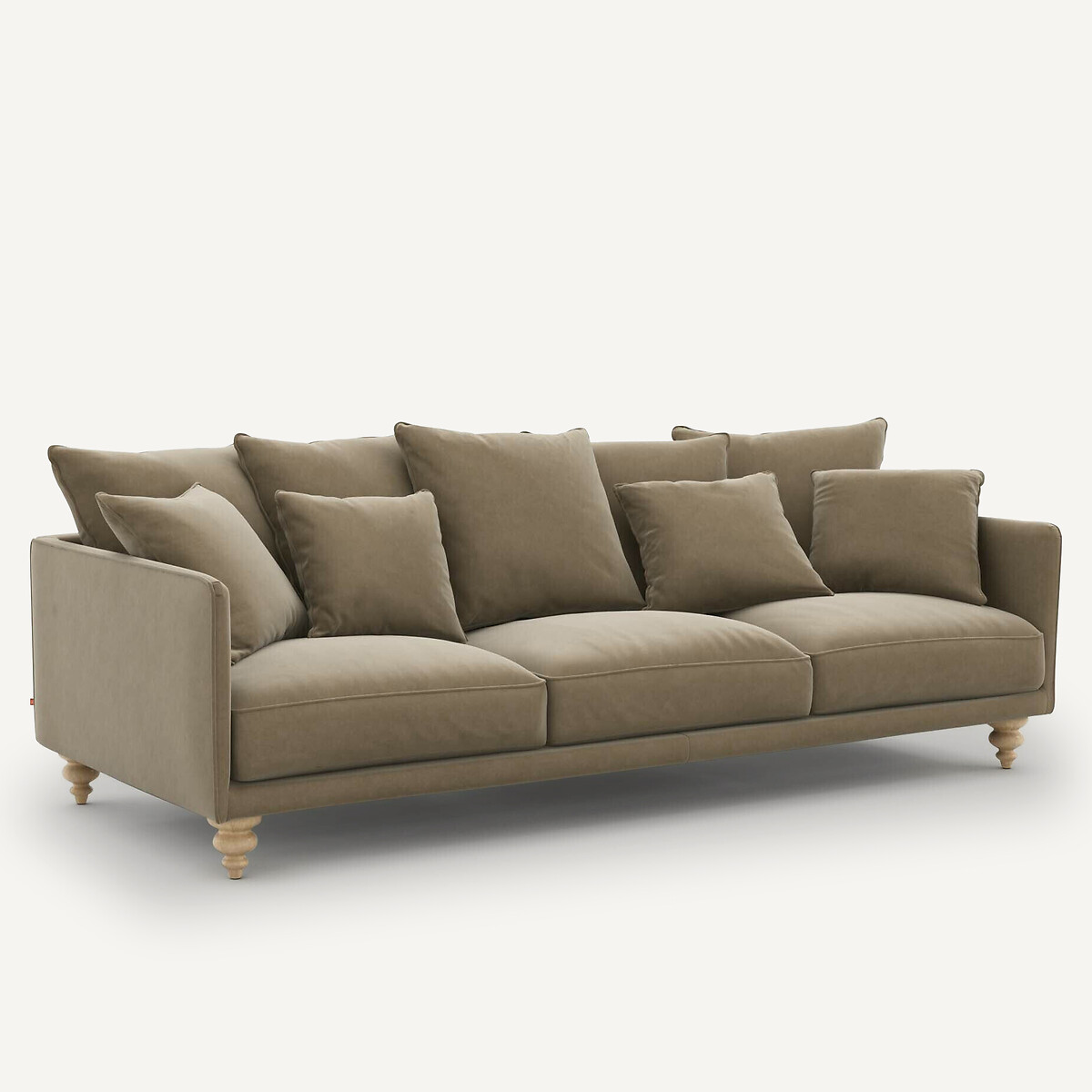 Housse de canapé velours, Lazare beige cendré, AM.PM