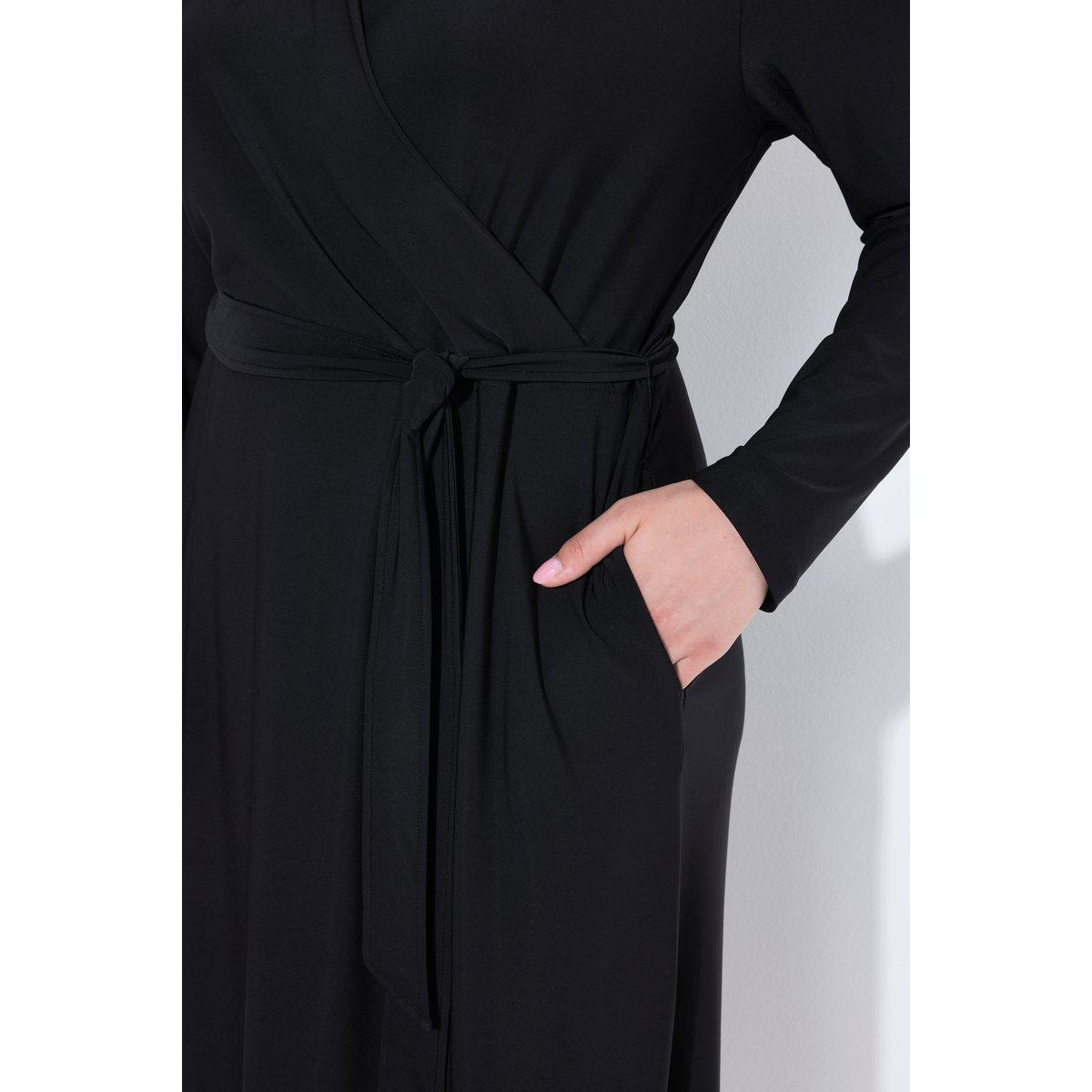 Robe midi à manches longues noir, ULLA POPKEN