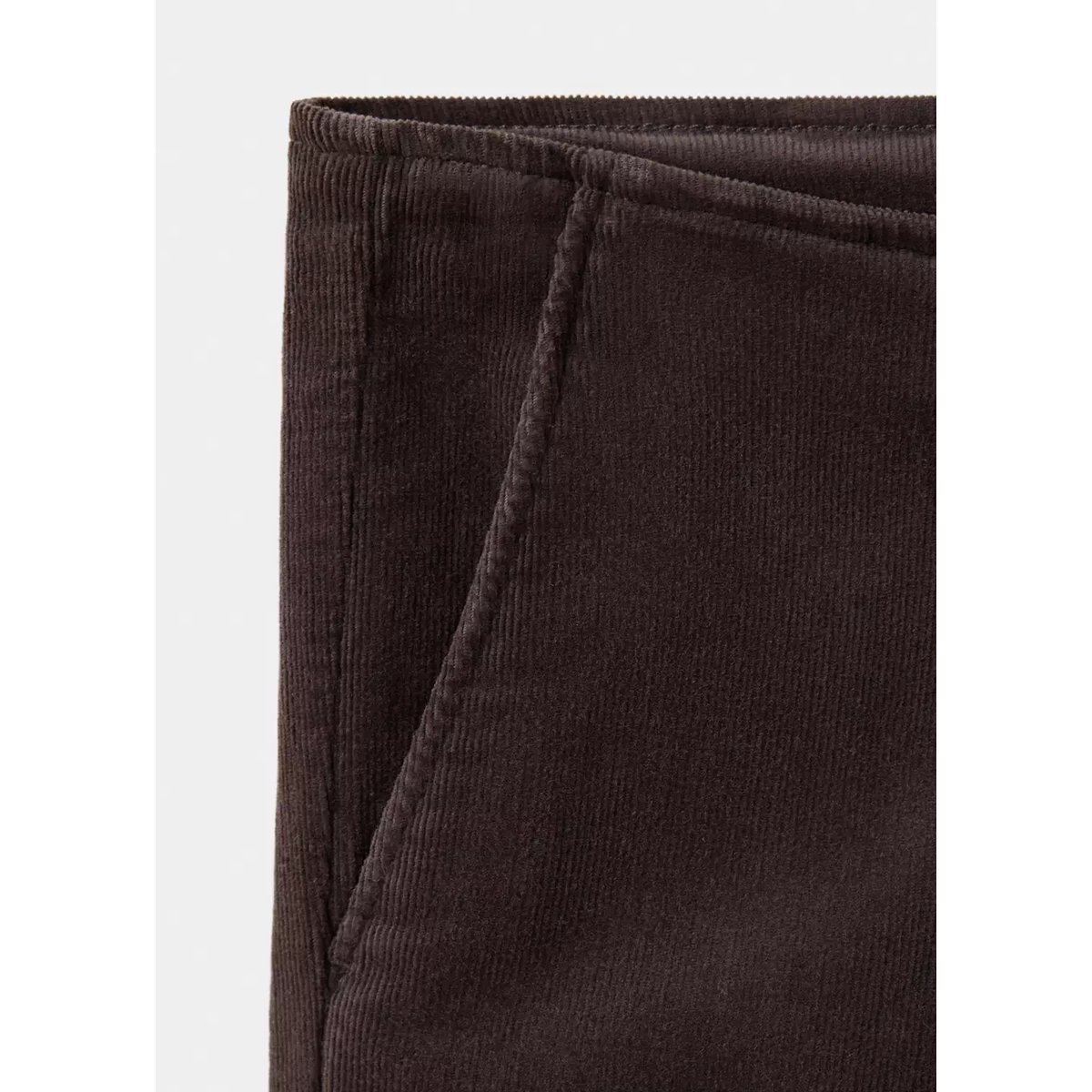 Pantalon droit velours côtelé chocolat, MANGO TEEN