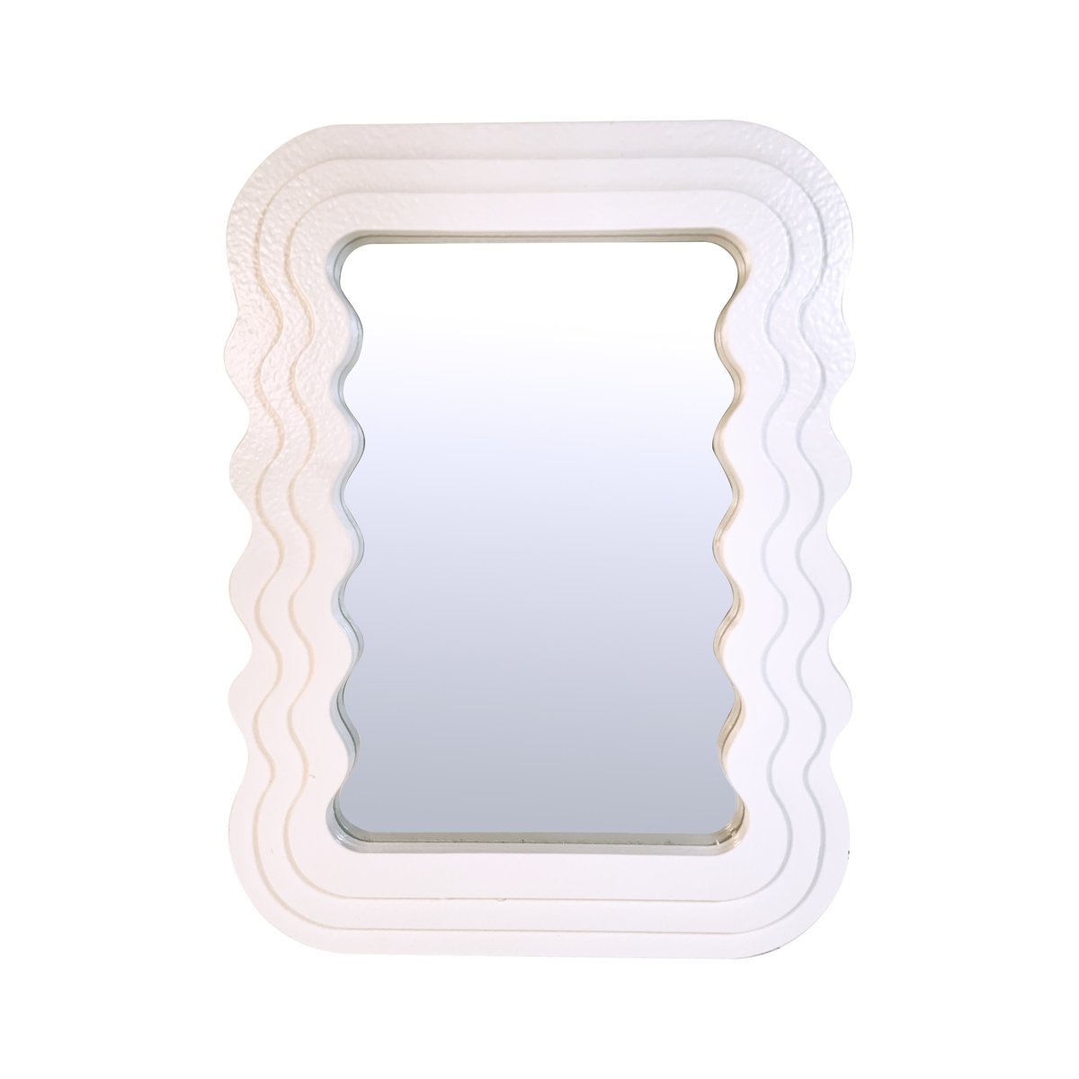 Miroir rectangulaire ondulé 29,5x40cm blanc, EMDE