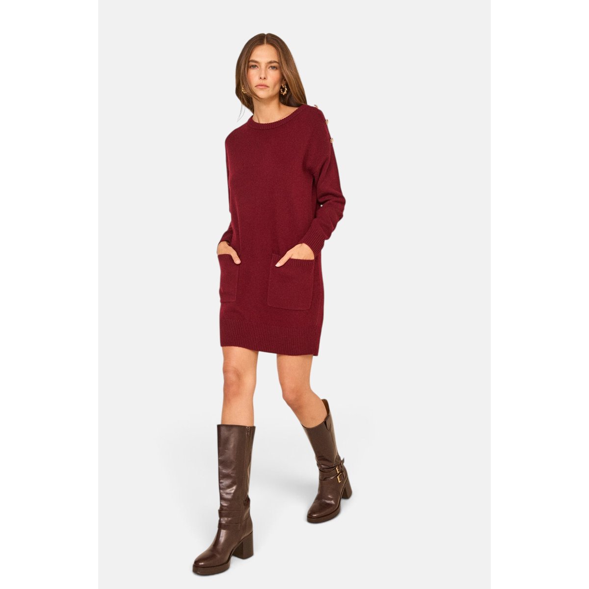Robe pull BENIE bordeaux, Maison 123