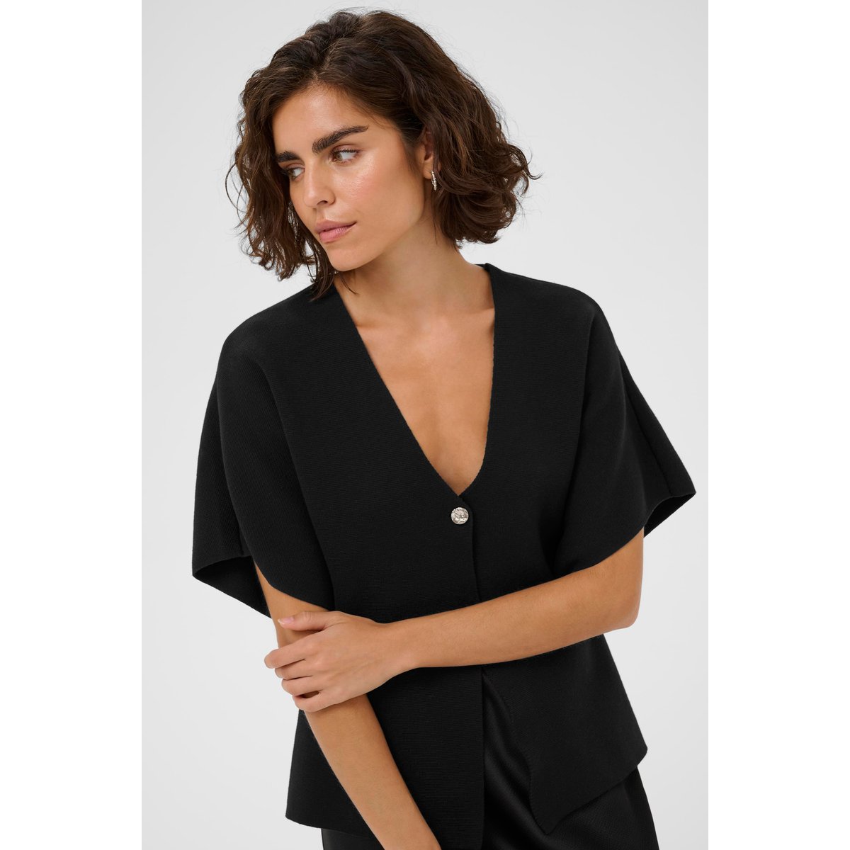 Cardigan à tricot noir black deep, KAFFE