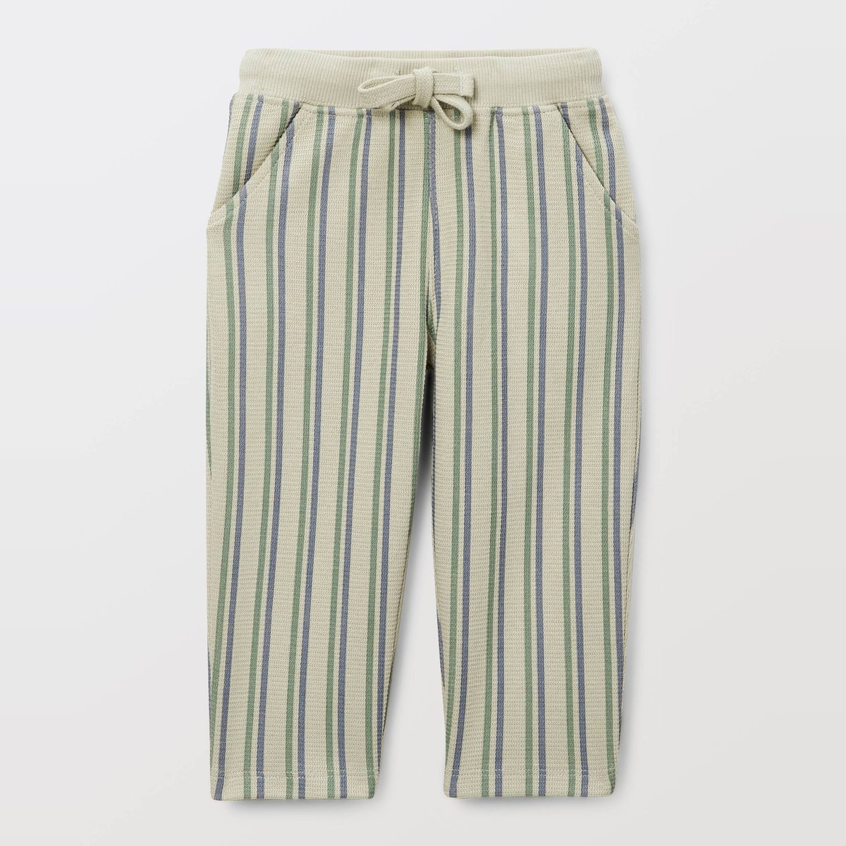 Pantalon en maille rayé en coton BIO GOTS laurier, BOUT'CHOU