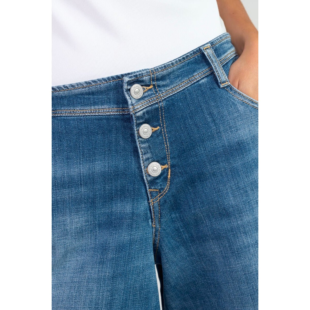 Bermuda pantacourt en jeans LAURA blue, LE TEMPS DES CERISES