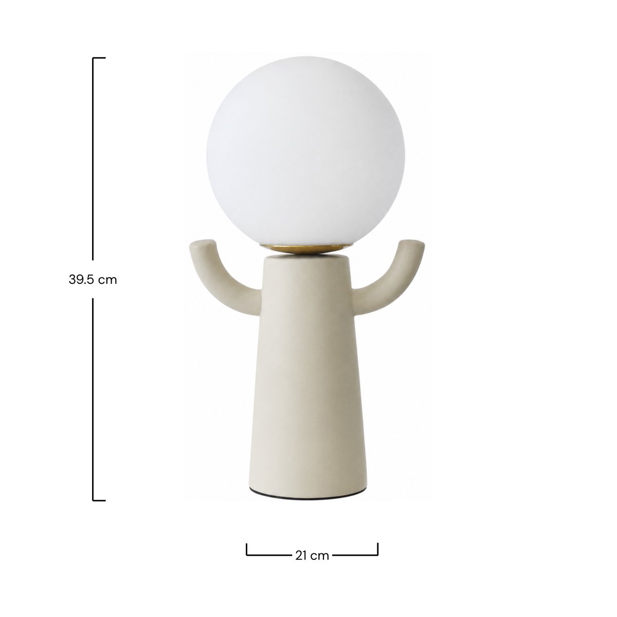 Lampe en céramique et verre opalin - PAUL blanc cassé, MAISON PAVANE