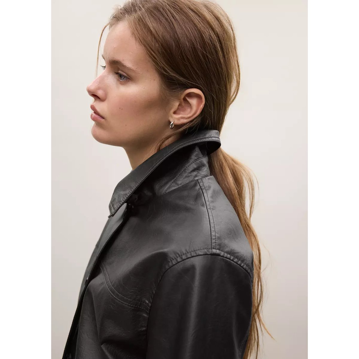 Veste similicuir boutons marron, MANGO TEEN