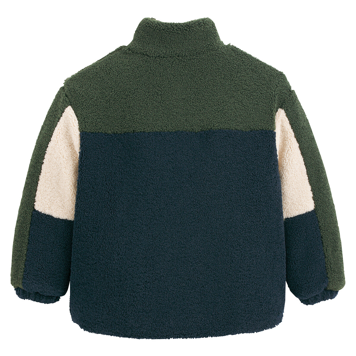 Sherpa Zip-Up Jacket with High Neck colourblock, LA REDOUTE COLLECTIONS