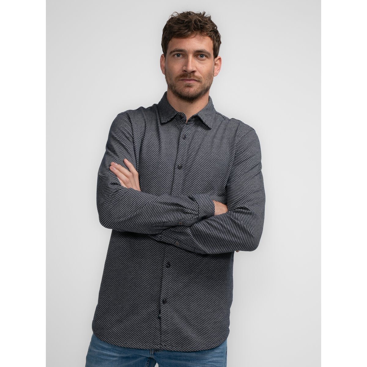 Chemise en imprimé intégral port marron ecru, PETROL INDUSTRIES