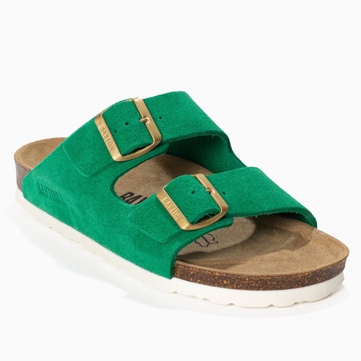 Sandales en cuir suédé ATLAS vert, BAYTON