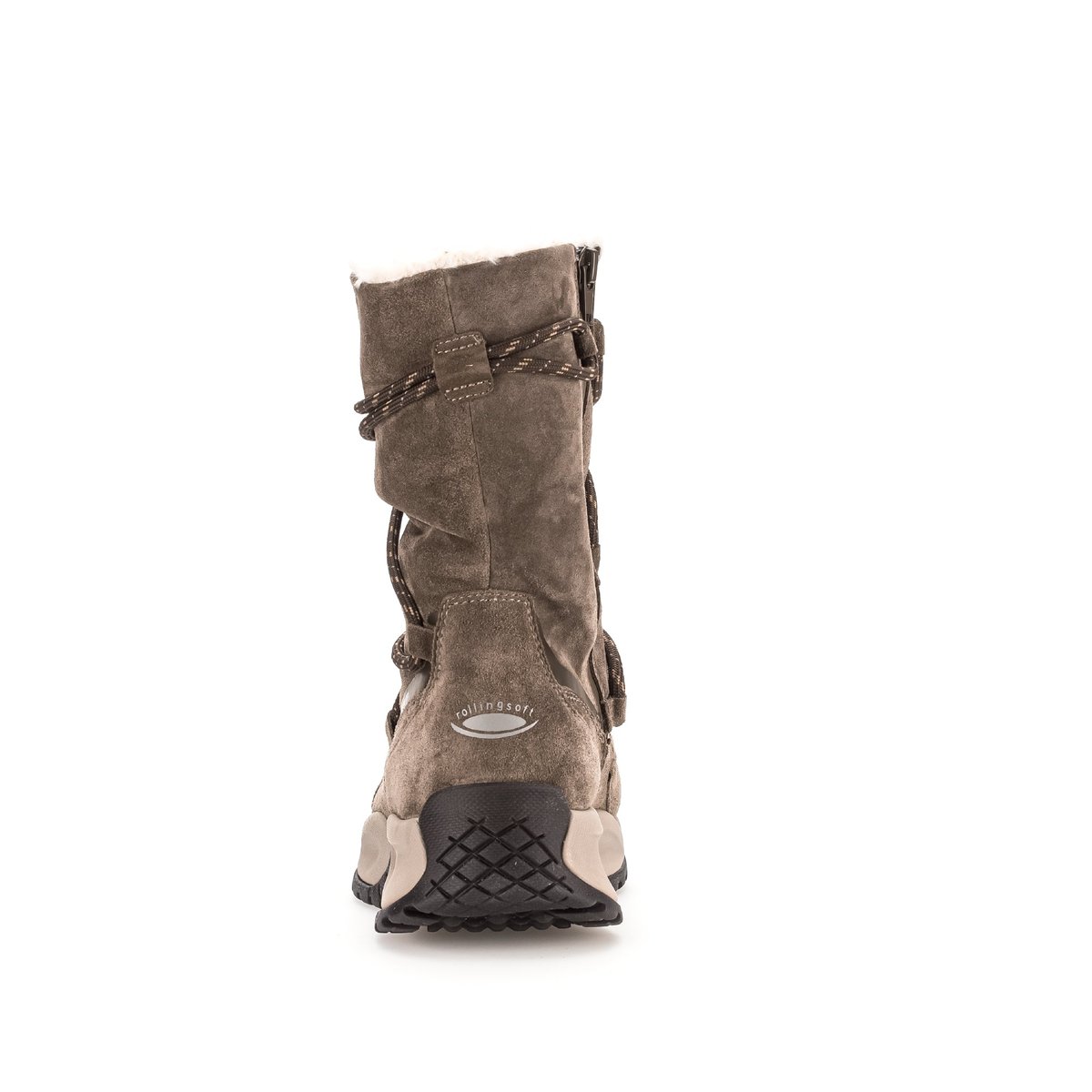 Bottines mid en velours à talon compensé taupe velours, GABOR