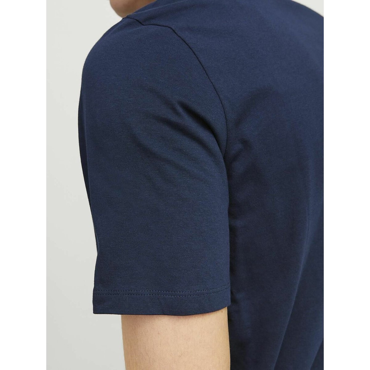 T-shirt col rond bleu marine, JACK & JONES