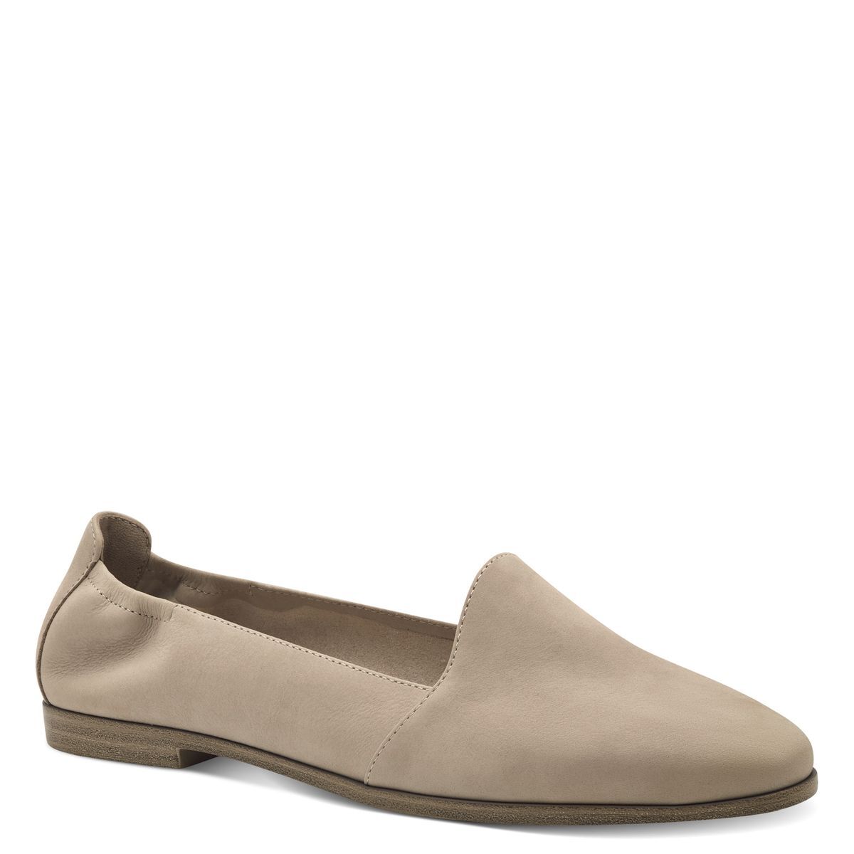 Slipper en cuir marron taupe, TAMARIS