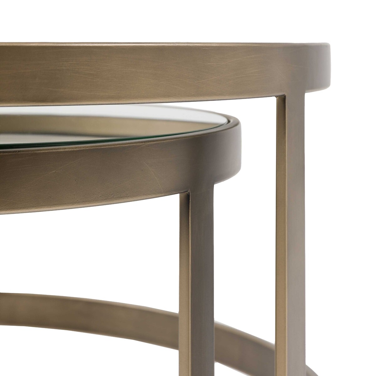 Set of 2 Monty Glass & Metal Nesting Tables bronze, ÉDITÉ