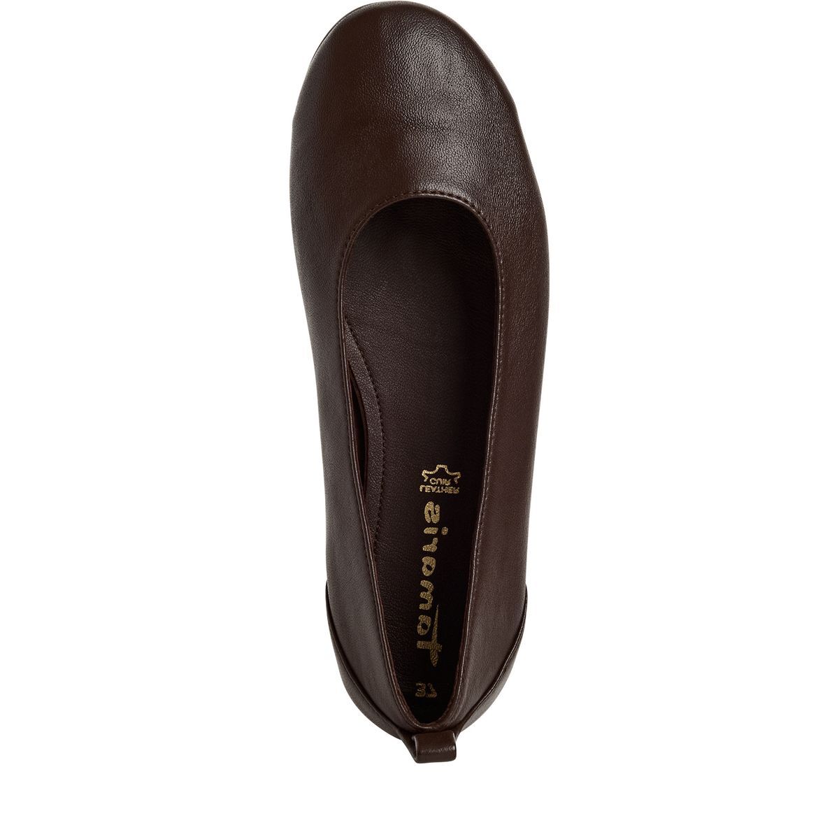 Ballerine en cuir marron mocca, TAMARIS