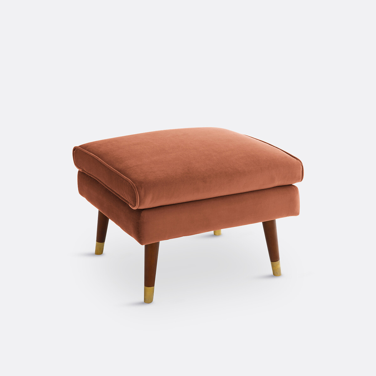 Pouf en velours (Y) terracotta, LA REDOUTE INTERIEURS