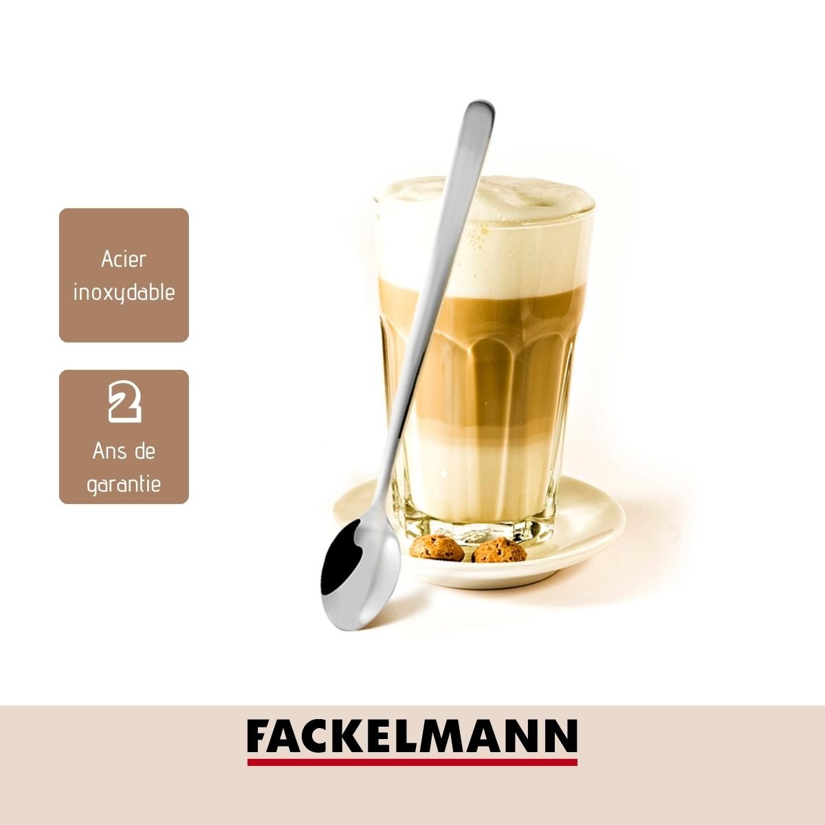 3 cuillères à café long manche PETIT DEJEUNER gris, FACKELMANN