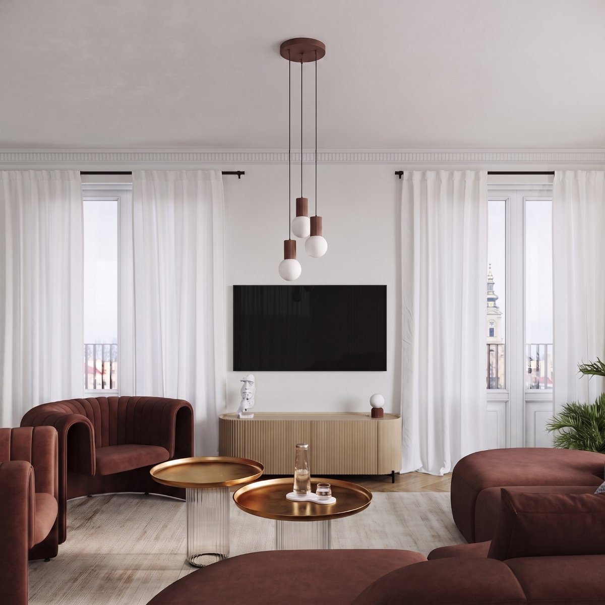 Suspension Aluminium Brun G9 1 Halo brun, EDEN
