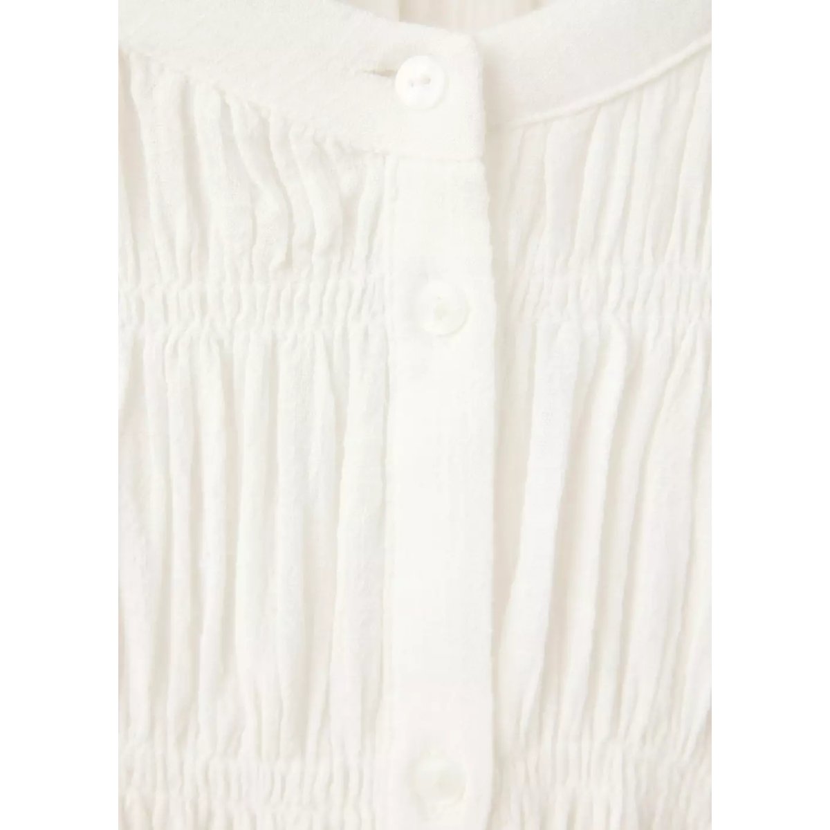 Blouse détails froncés blanc cassé, MANGO TEEN