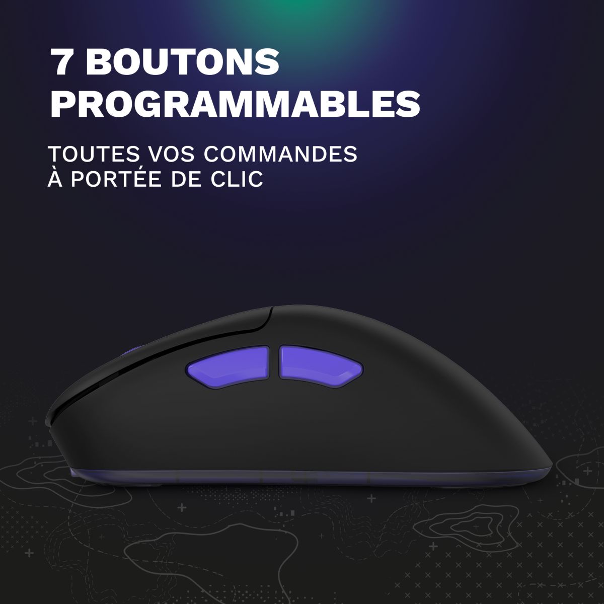 Souris Gamer Sans Fil M20 Pro Noir Ultimate 8K couleur unique, SKILLKORP
