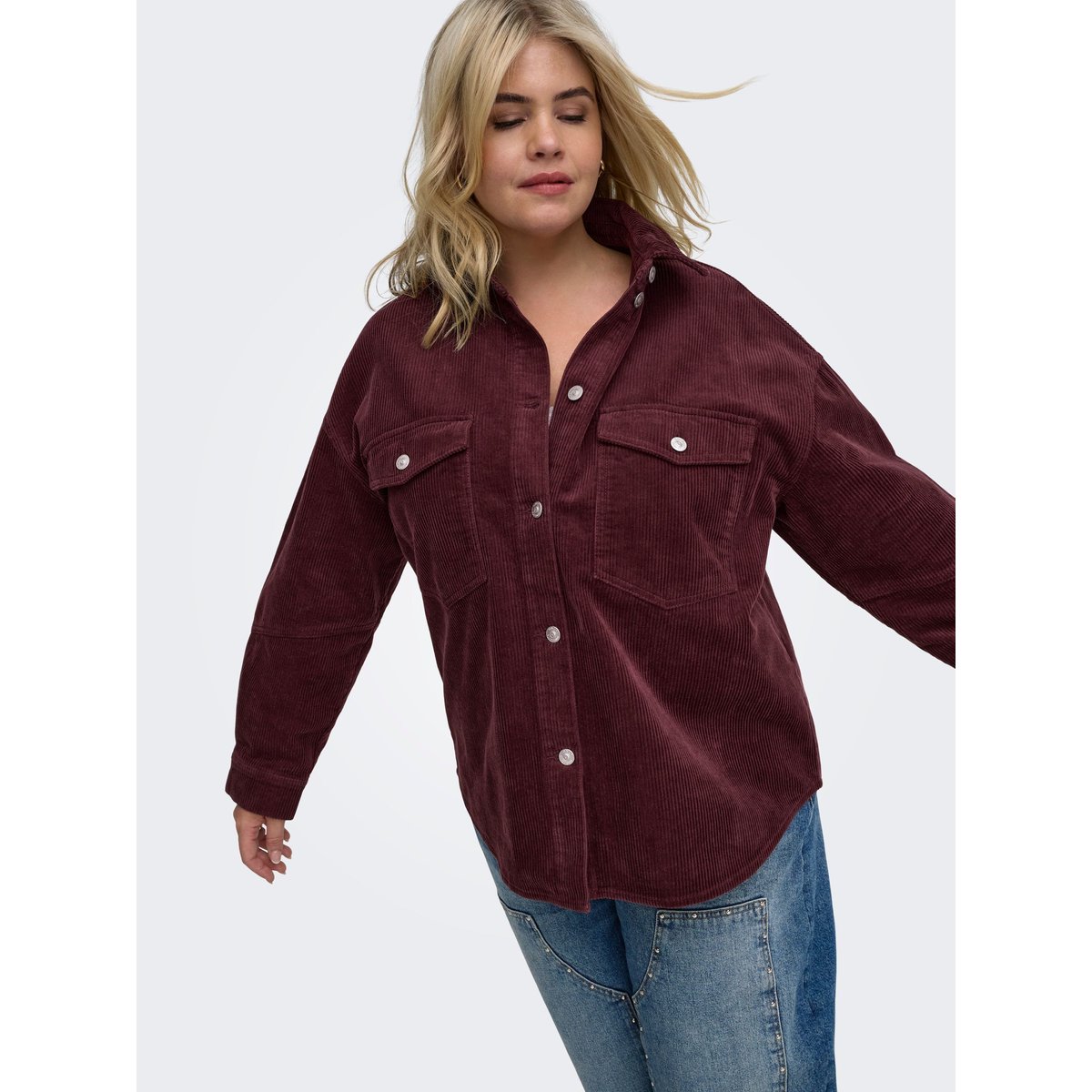 Chemise En Corduroy fudge, ONLY CARMAKOMA