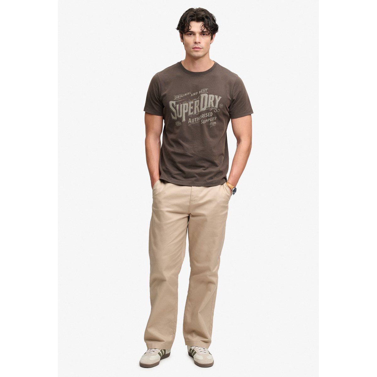 T-shirt Imprimé Workwear Vintage noir carbone, SUPERDRY
