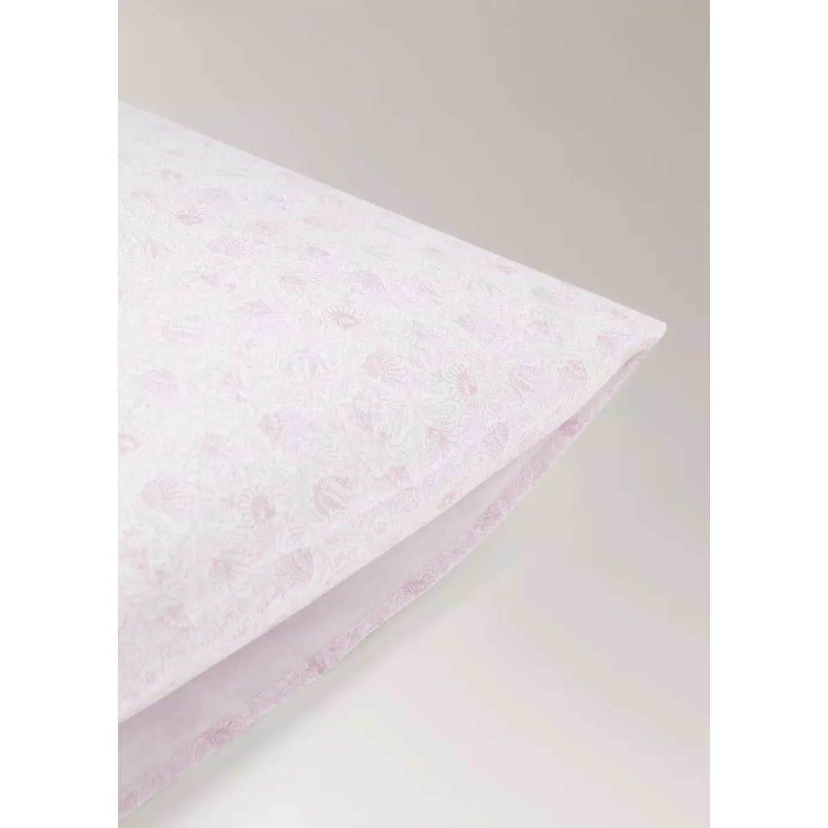 Taie d'oreiller enfant percale de coton fleurs 60x60 rose pastel, MANGO HOME