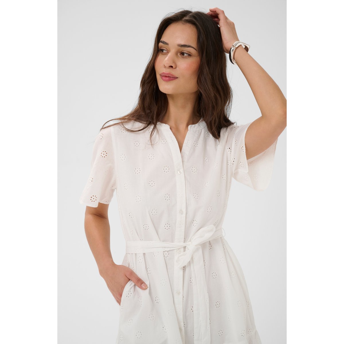 Robe blanc chalk, KAFFE