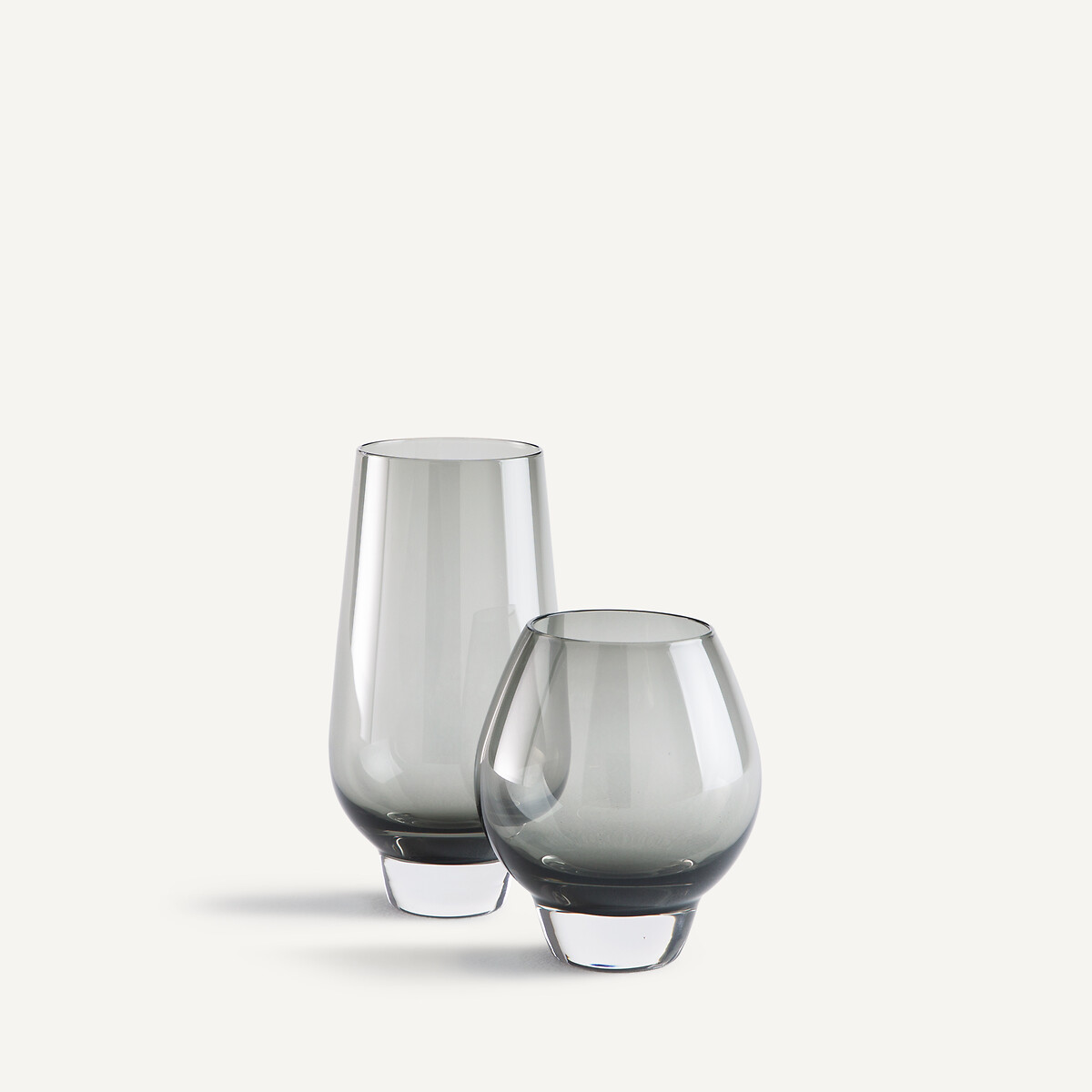 Lot de 6 verres à jus, en verre fumé soufflé à la bouche, MANEVA gris fumé, AM.PM