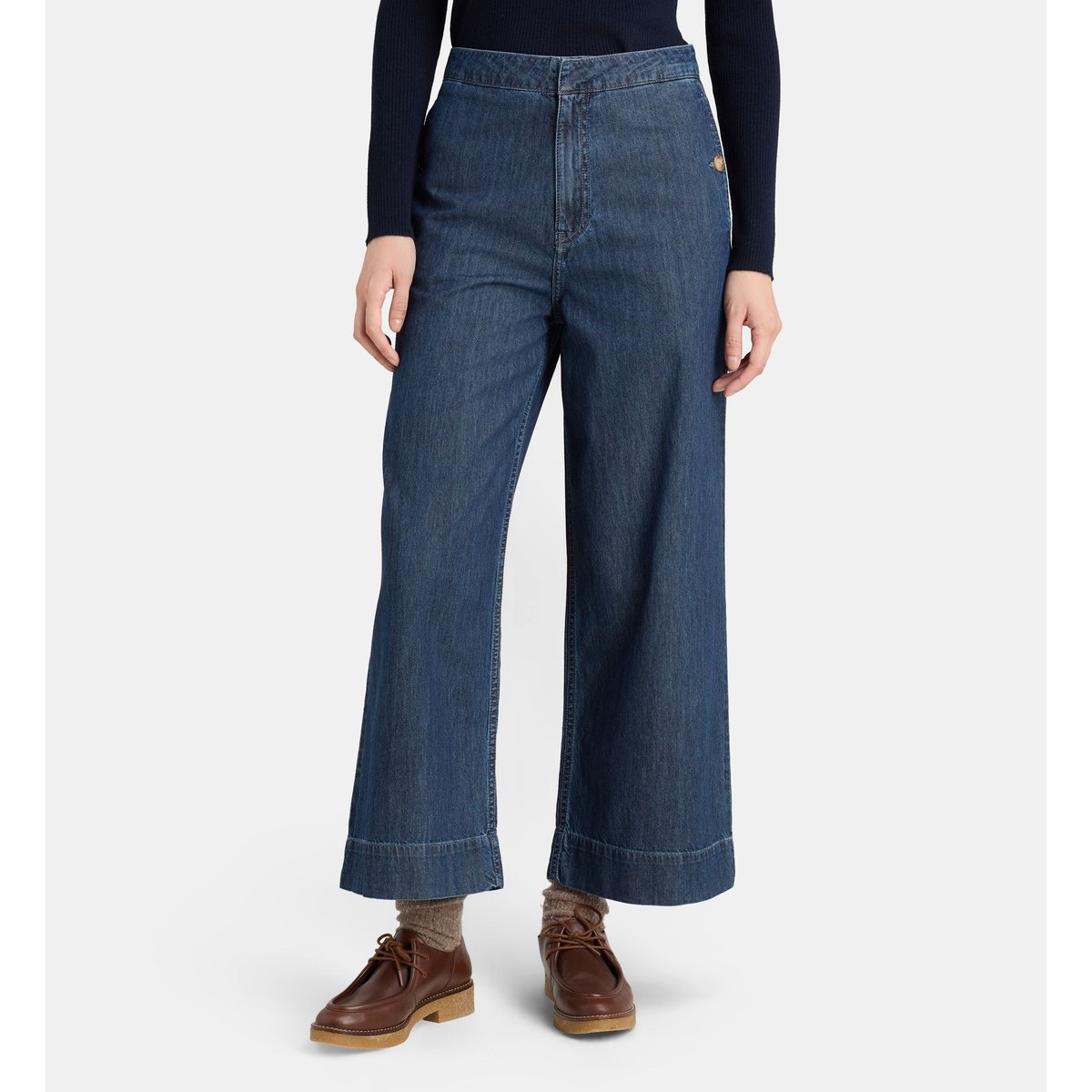 Pantalon large kant coton bleu foncé, JODHPUR