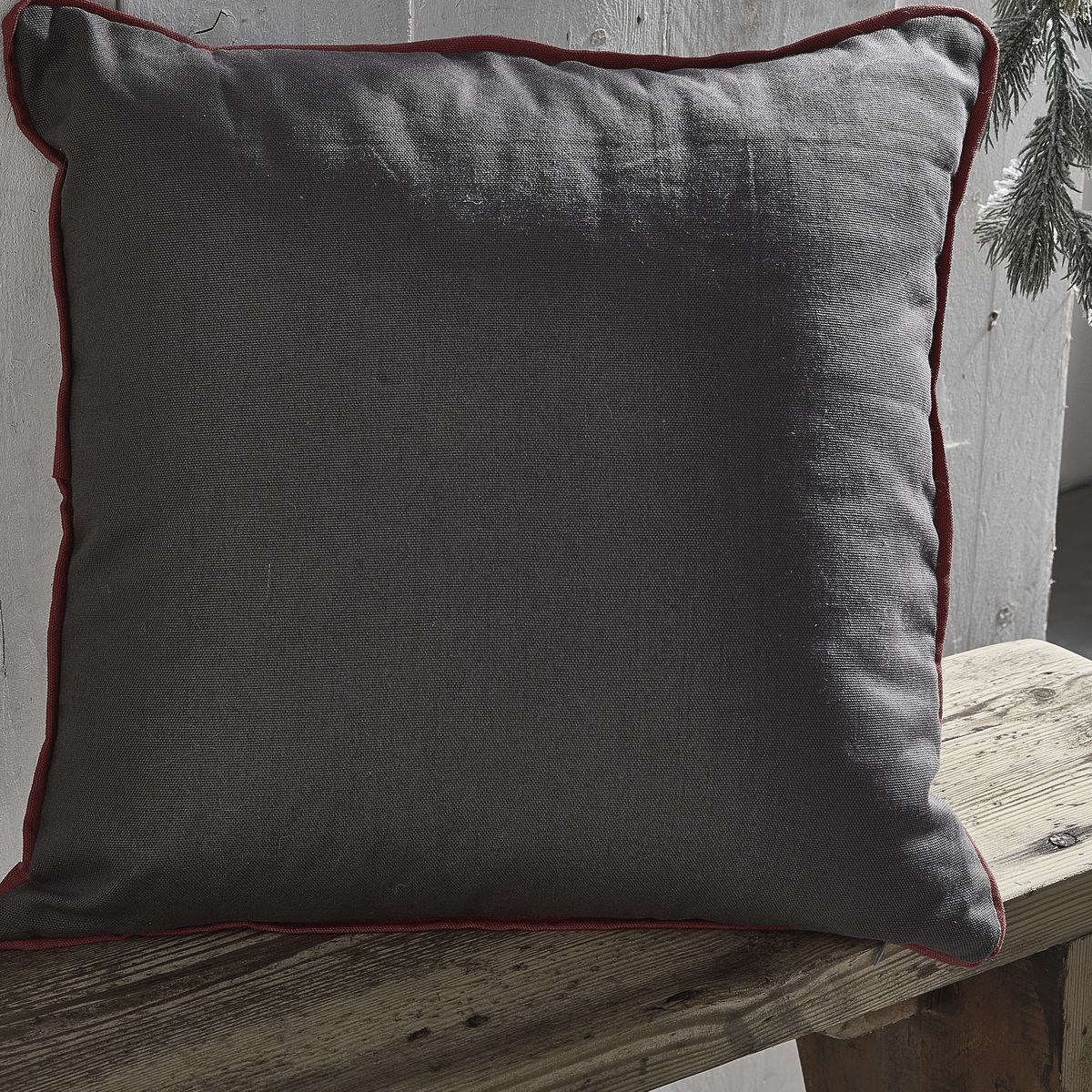 Coussin Imprimé coton MOUNTAIN gris, TODAY