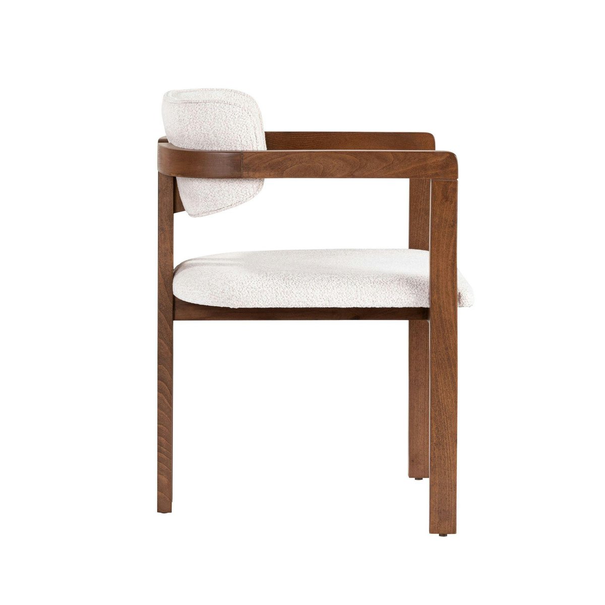 Chaise vintage bois et tissu avec accoudoirs MARFA blanc / bois, PIER IMPORT