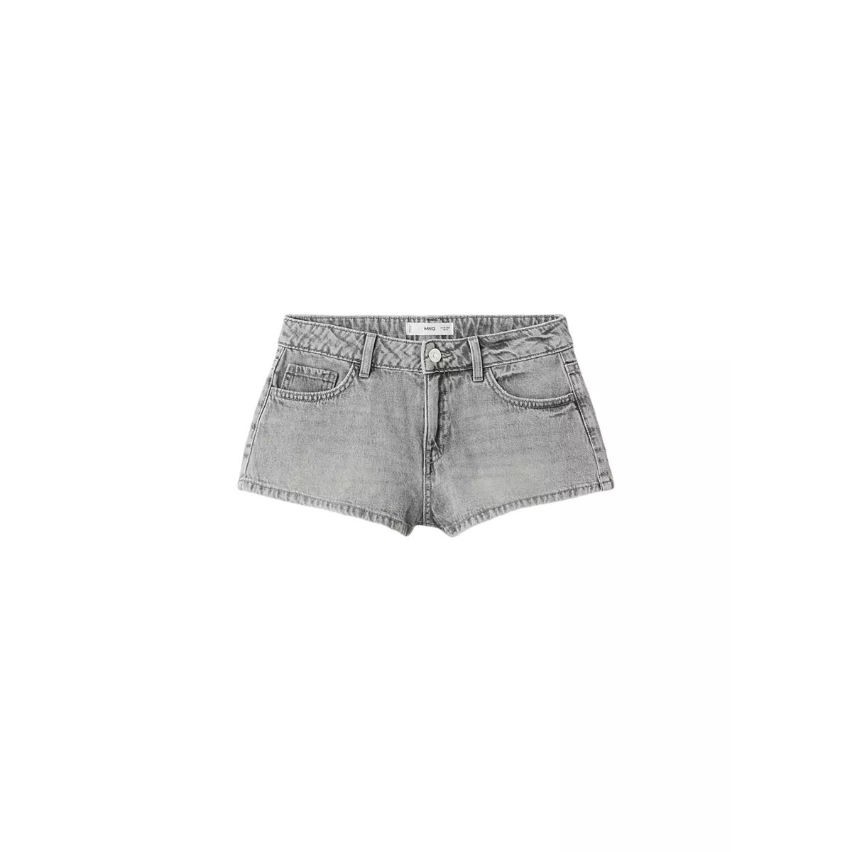 Short micro taille basse gris denim, MANGO TEEN