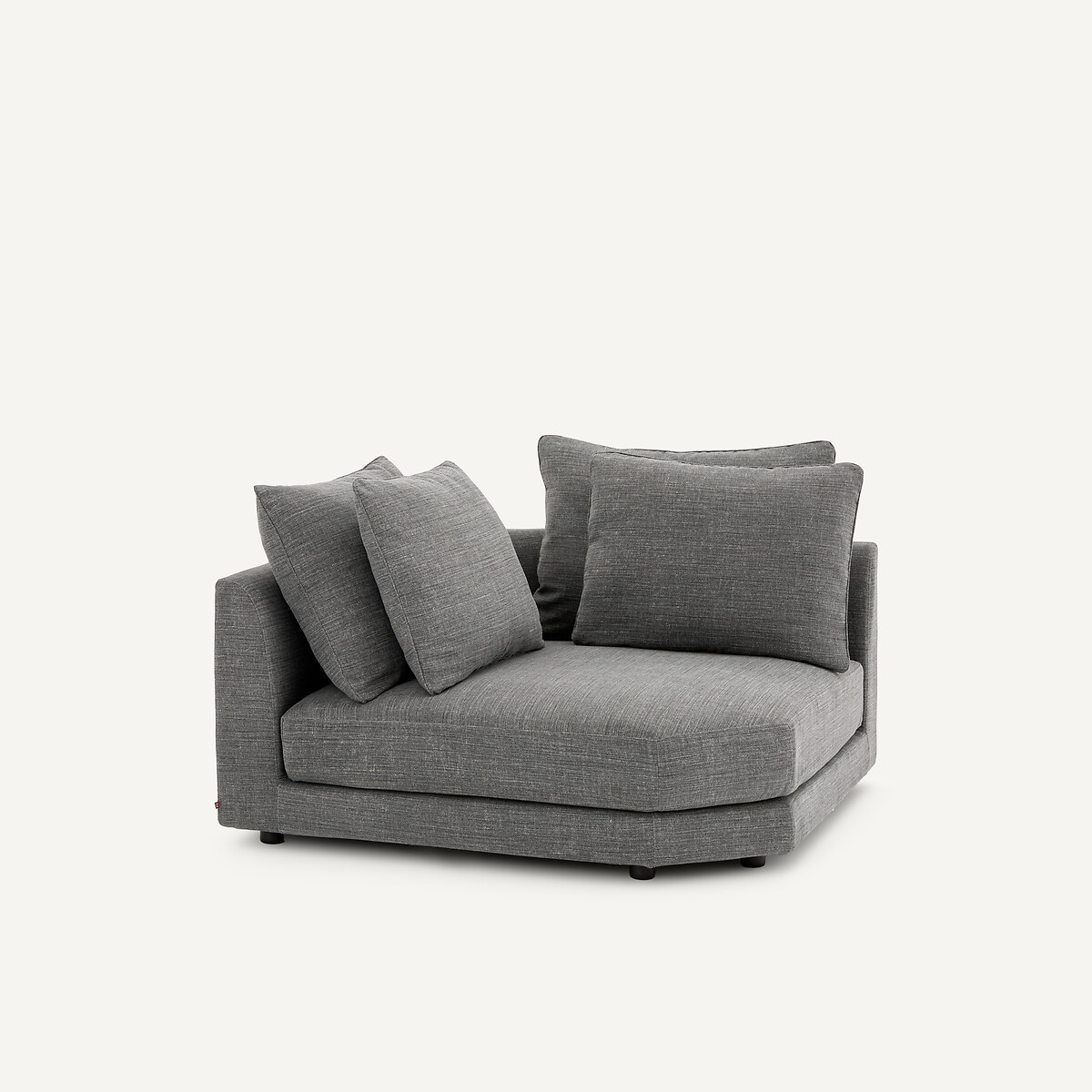 Canapé d'angle modulable en coton et lin, TIBERIO anthracite, AM.PM