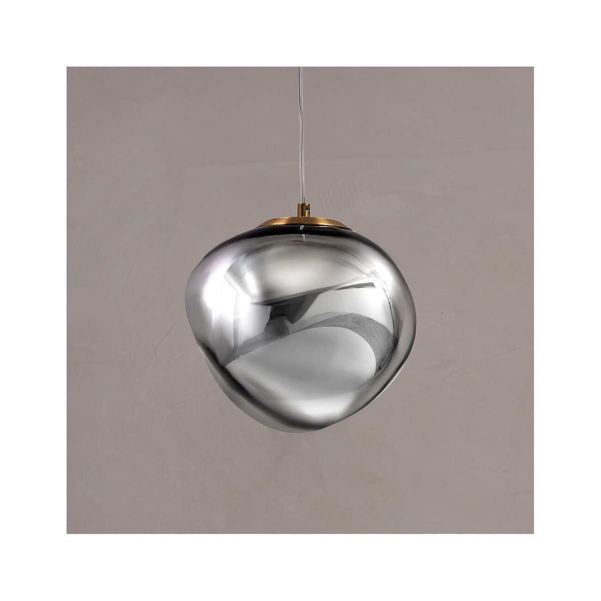 Suspension moderne en verre texturé - ISOTTA gris fumé, KOSILUM