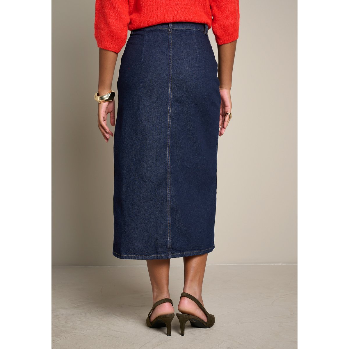 Jupe crayon en jean dark blue, LOLALIZA