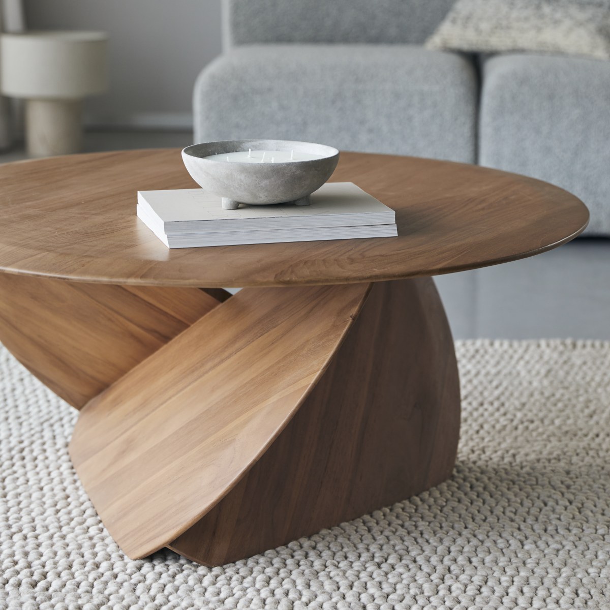Table basse en Teck massif, GONZAGUE naturel, TIKAMOON
