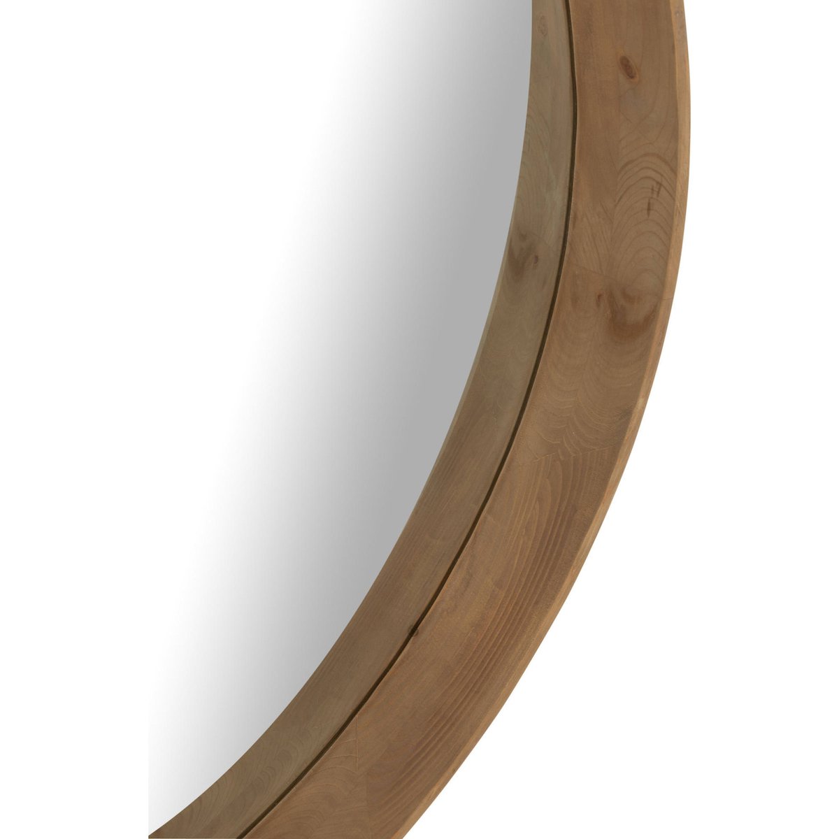 Miroir mural rond en bois style épuré bois de sapin beige clair, RECOLLECTION